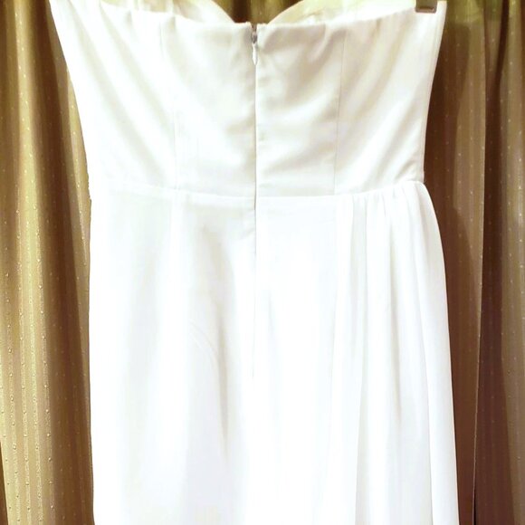 Chiffon Superdown Alivia white strapless dress - Picture 3 of 13